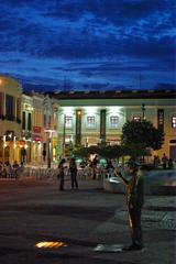 Dragão do Mar cultural center at night with illuminated arches, located in Fortaleza, Brazil