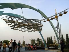 Ray sculpture arching over the entrance to Dream Mall in Kaohsiung, Taiwan