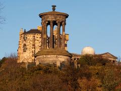 Calton Hill with historical buildings in Edinburgh