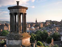 Calton Hill in Edinburgh with historic monuments and cityscape