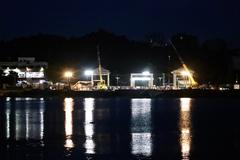 Ganesh Nimajjanam stage in Raidurgam pond, Hyderabad