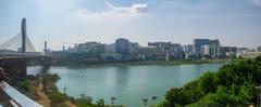 Newly constructed cable bridge on Durgam Cheruvu in Hyderabad, India