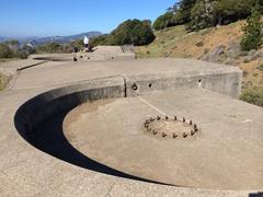 Detail of a 5-inch gun base at Battery Ledyard on Angel Island