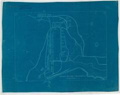 Contour map of Angel Island in California