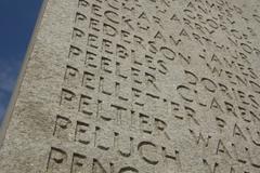 Names on the East Coast Memorial in New York