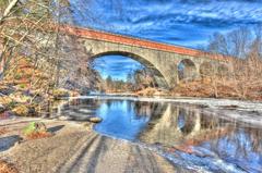 Echo Bridge Sudbury Aqueduct with a grunge effect