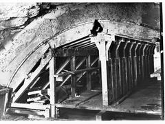 construction workers applying concrete lining inside Eden Hills Railway tunnel