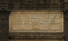 Santa Maria Maggiore e Capela Pontano inscription in Naples