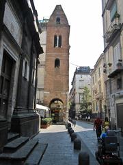 The bell tower of the Church of Santa Maria Maggiore in Naples