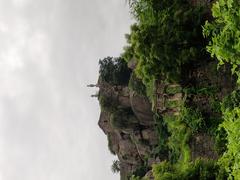 Elgandal Fort with palm groves and Manair River, Telangana