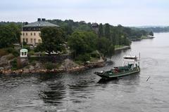 aerial view of Stockholm cityscape with water and buildings