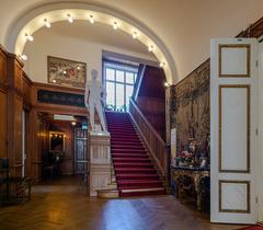 Waldemarsudde interior view with elegant, historic furnishings and art