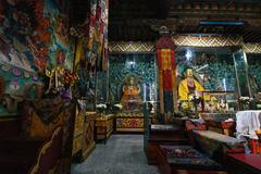 Interiors of Enchey Monastery in Gangtok, East Sikkim