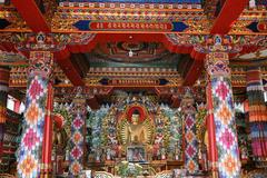 Interiors of the Prayer hall in Enchey Monastery, East Sikkim