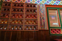 Interiors of the Prayer hall in the Enchey Monastery, East Sikkim