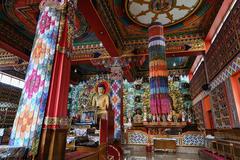 Interiors of the Prayer hall in the Enchey Monastery, East Sikkim