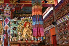 Interiors of the Prayer hall in the Enchey Monastery