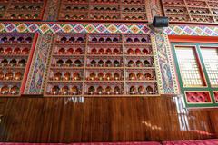 Interiors of the Prayer hall at Enchey Monastery, Gangtok, East Sikkim