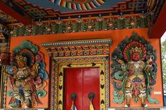 Outer decorations of the Prayer Hall in the premises of the Enchey Monastery