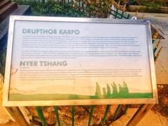 Drupthob Karpo Name Plate at a religious site in Bhutan