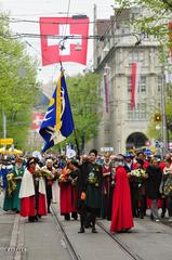 Ladies of Gesellschaft zu Fraumünster at Sechseläuten parade in Zurich, 2012