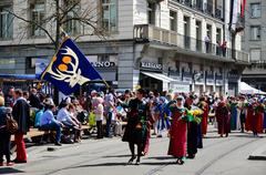 Ladies of Gesellschaft zu Fraumünster at Sechseläuten parade 2013 in Zürich