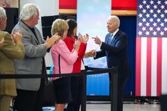 President Joe Biden greets guests at the National Constitution Center in Philadelphia