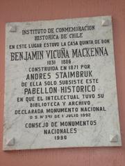 photo of a stone plaque at Museo Benjamín Vicuña Mackenna in Chile