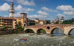 Ponte Pietra and San Giorgio in Braida, Verona, Italy