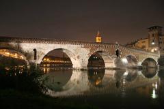 Ponte Pietra in Verona by night