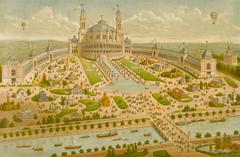 Bird's eye view of the Palais du Trocadéro, 1878 World's Fair, Paris