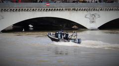 River Brigade of the Prefecture of Police of Paris during the flood of the Seine, January 2018