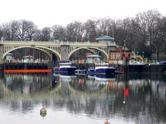 Port of London Authority patrol boats moored at Richmond Lock and Weir