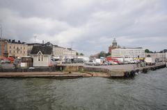 Arial view of Helsinki cityscape with a mix of historical and modern architecture