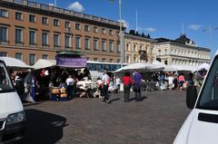 Helsinki cityscape with a clear blue sky