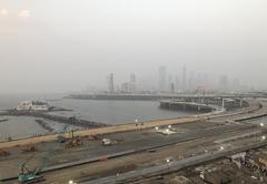 coastal road construction in Mumbai near Haji Ali Dargah