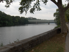 Falls Bridge in Philadelphia seen from Kelly Drive