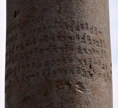 Inscriptions on the iron pillar at Qutab complex, New Delhi