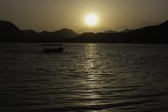 Sunset over Fatehsagar Lake in Udaipur, Rajasthan