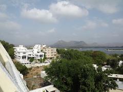 View of Udaipur, Rajasthan including Nehru Garden and Fateh Sagar Lake