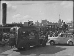 A.B.C. truck recording soldiers off to war, Darling Harbour, May 1940