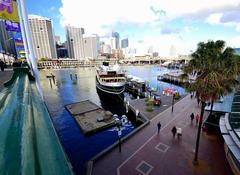 Darling Harbour viewed from Pyrmont Bridge, Sydney