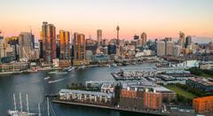 Sydney CBD view from Pyrmont at sunset