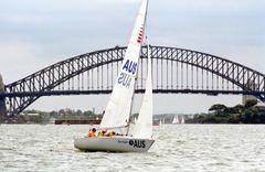 Australian sonar class sailors in action at 2000 Sydney Paralympics