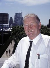 RTA Chief Bridge Engineer Ray Wedgwood with Sydney Harbour Bridge