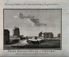 Friar Bacon's Study and river in Oxford, line engraving by G. Hawkins