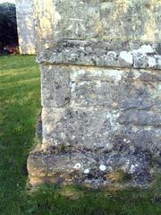 Benchmark on the SW buttress of the bell tower of St Nicholas's Church