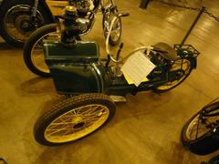 Three-wheeled Ner-A-Car motorcycle at Denver transport museum