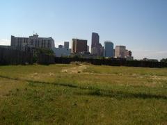 Calgary skyline with Fort Calgary in the foreground