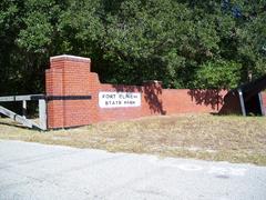 Entrance of Fort Clinch State Park with historic brick fort walls